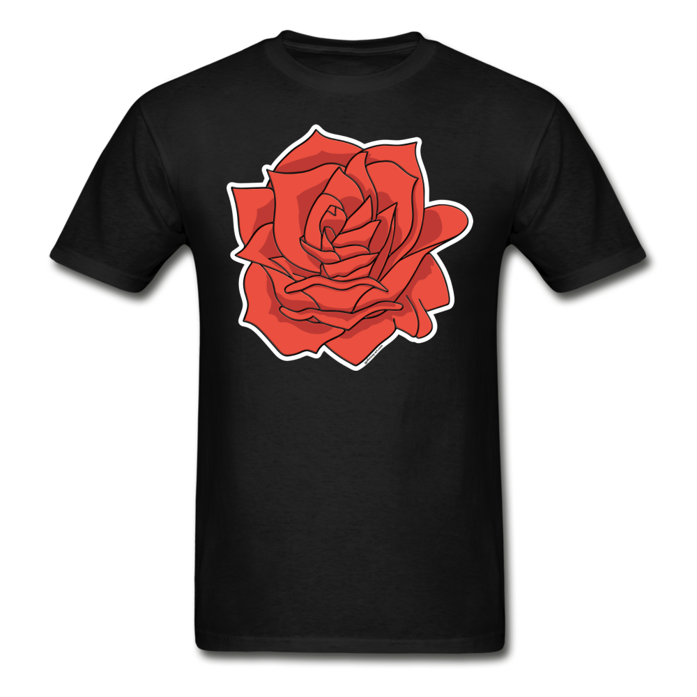 Red Rose Tee - black