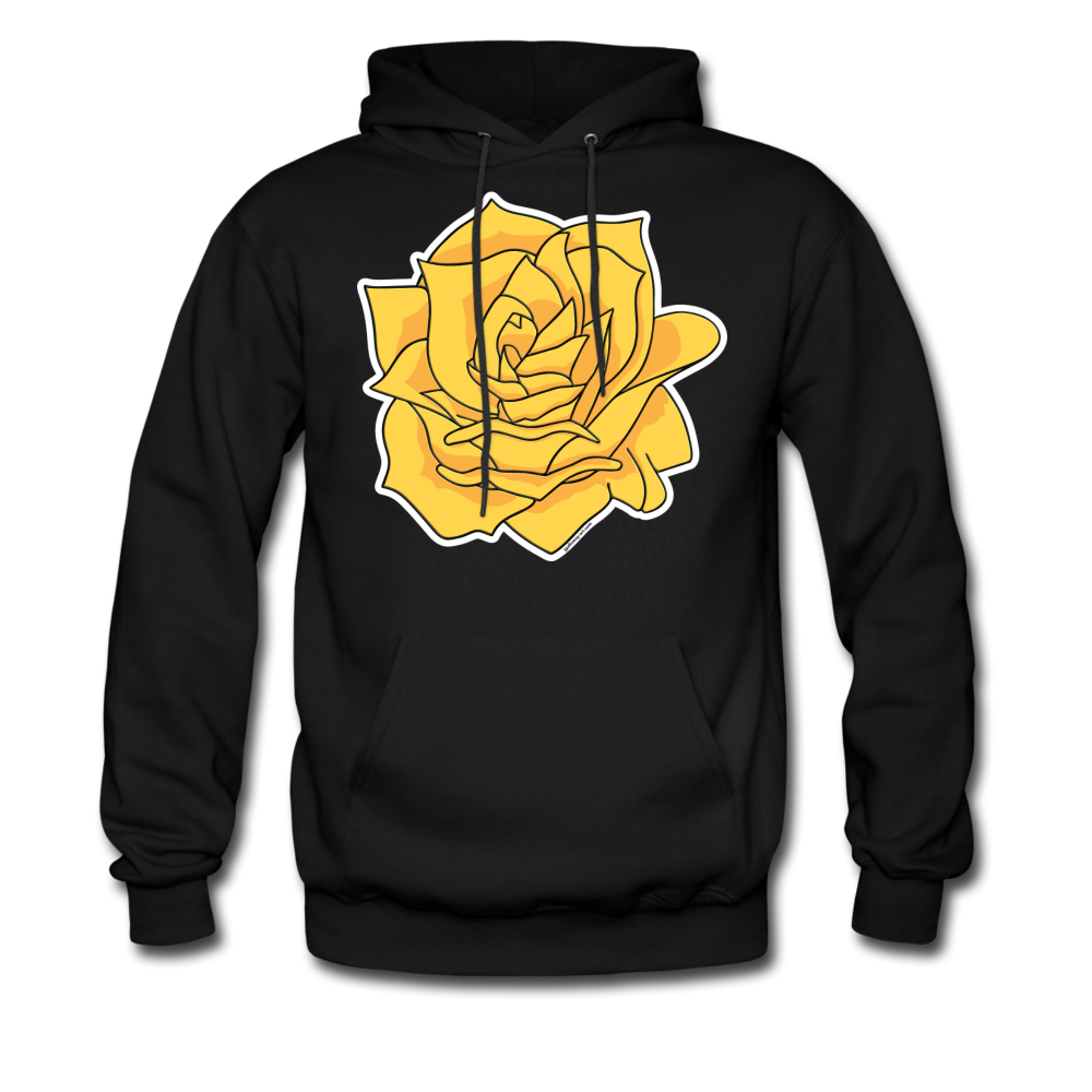 Yellow Rose Hoodie - black