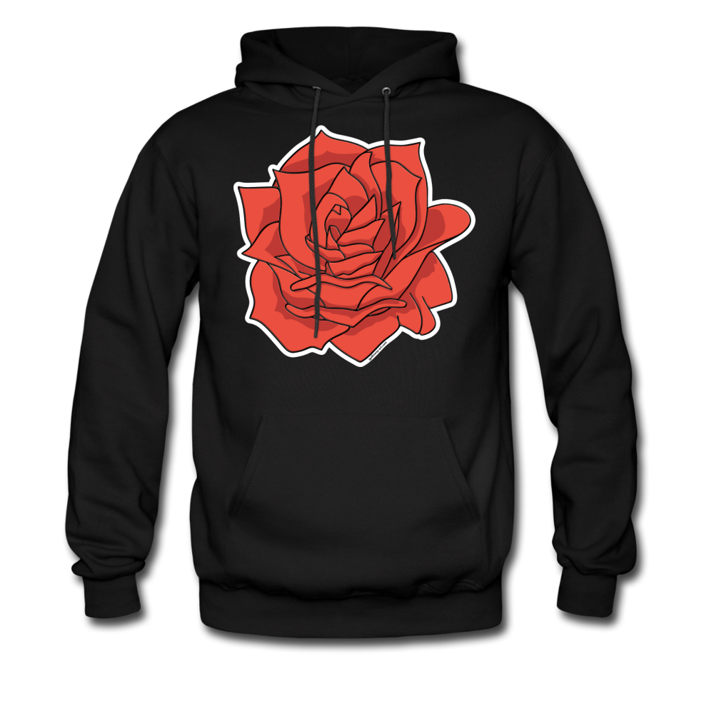 Red Rose Hoodie - black